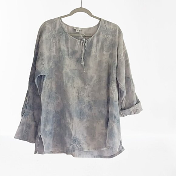 J. Jill Tops - Purejill J Jill L Embroidered Tie Dye Blouse Top